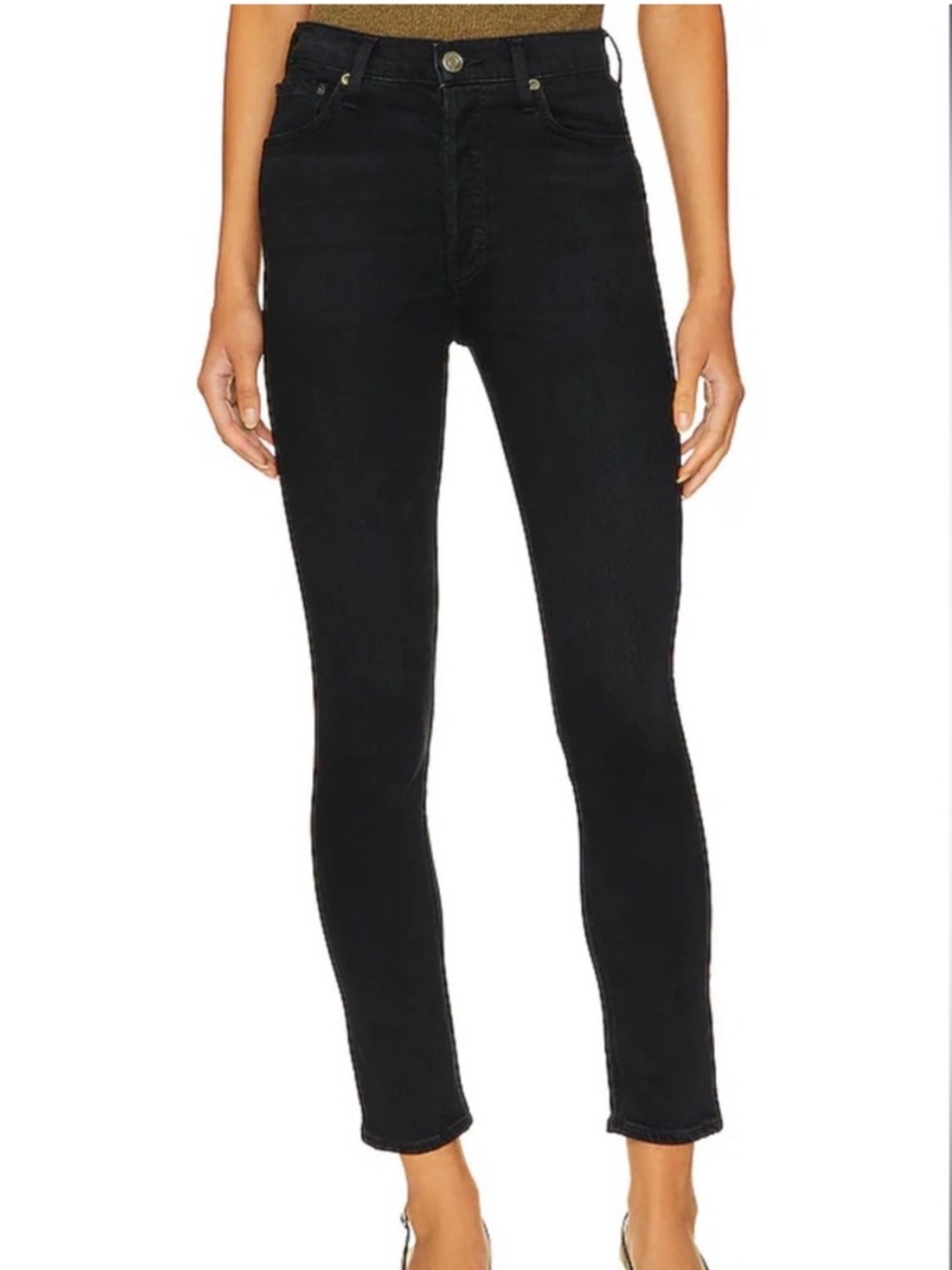 Agolde Nick High-Rise Slim Jeans in Washed Black size 23 (fits like 24)